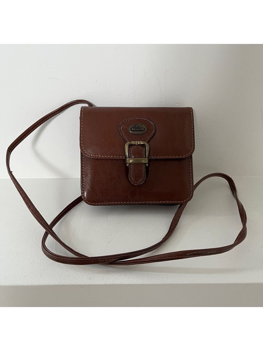 CABRELLI IL MONDO Canada Faux Leather Brown Mini Bag Crossbody Travel Festival
